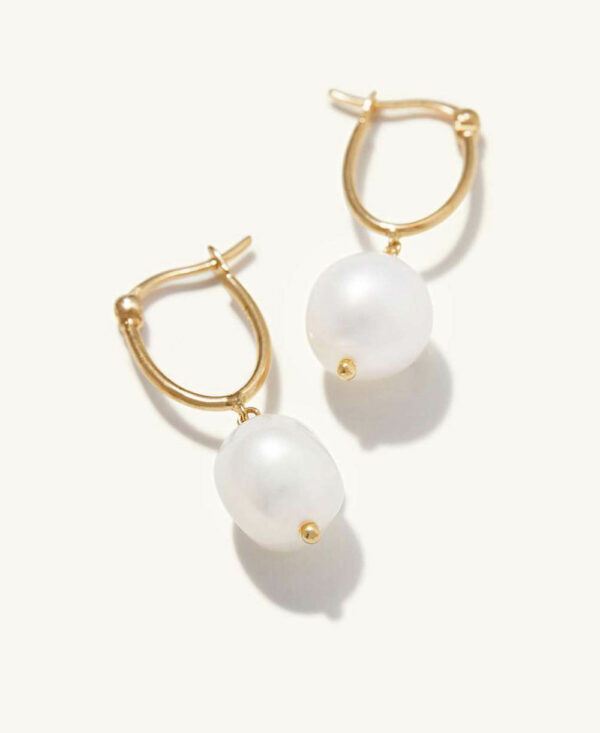 Organic Pearl Hoops